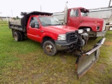 2007 Ford F350 4wd Mason Dump Truck, Dsl. Eng. Auto Trans. w/ Fisher 9.5 SS