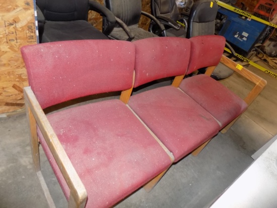 Red Upholstered Bench