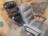Pair of Black Executive Chairs, One Missing Wheela