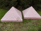 (2) Pink Plastic Bldg Cupolos