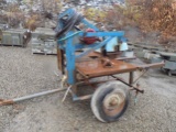 Sliding Stone Table Saw with Electric Motor and Trailer Mounted