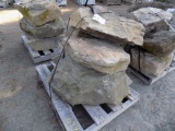 Pallet with (5) Large Decorative Fossiled Landscape Stones (Sold by Pallet)