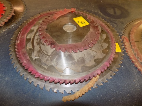 Group of (7) Saw Blades Misc Sized 15'' Down to 8'' Most Are Resharpened