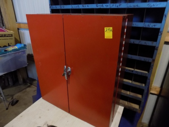 Red Bi-Fold Door Cabinet Lockable