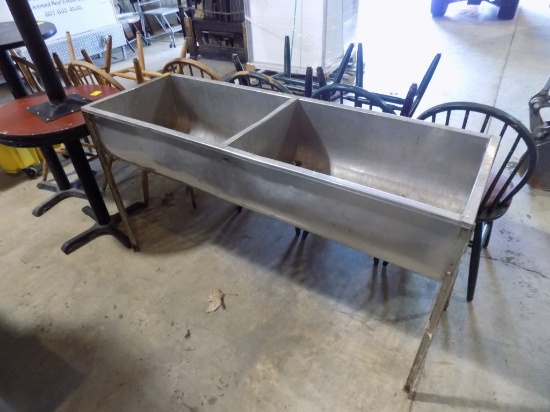 Stainless Steel Double Bay Sink, 5' x 20''