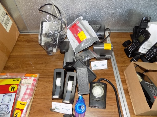 Large Group of Office Supplies, Hole Punch, Staplers, Tape Dispensers, Rout