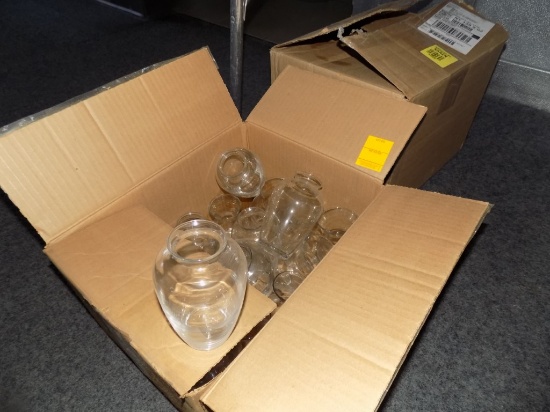 Box of Clear Vases