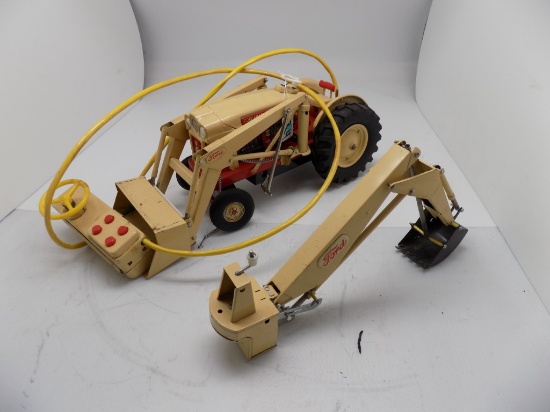 Ford 4000 Industrial Remote Controlled Loader Backhoe, 1:12 Scale Made in J