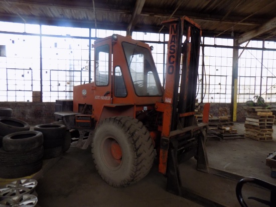 Nasco Rough Terrain Forklift/Scrap Carmover, 4wd, Model DN4W--14 with 14' L