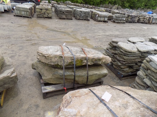 Pallet of (2) Large, Heavy Fossilled Decorative Stones/Boulders, Sold by Pa