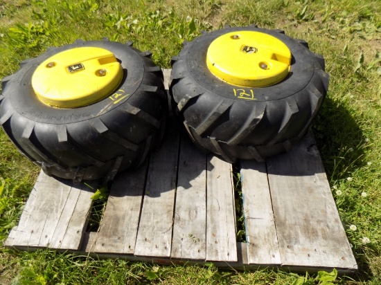 (2) 26x12.00-2 Ag Style Tires on JD Rims with Weights