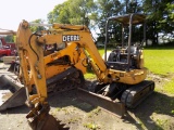 John Deere 27-ZTS Mini Excavator, Key Broken in Lock, Runs & Operates, 20''