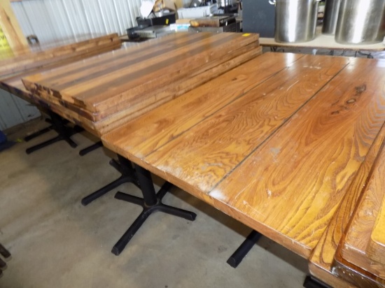 (5) Hickory Top Dining Tables 30'' x 42'' - Real Nice Solid Tables (5x Bid