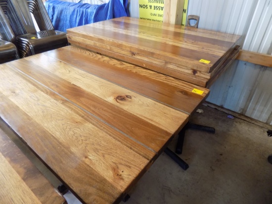 (5) Hickory Top Dining Tables 30'' x 42'' - Real Nice Solid Tables (5x Bid