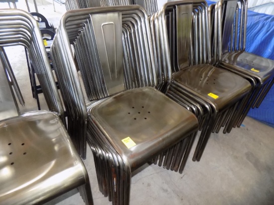(10) Metal Dining chairs - Like New (10 x Bid Price)
