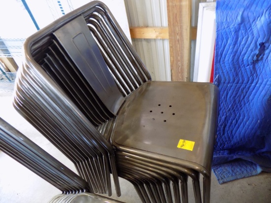 (10) Metal Dining chairs - Like New (10 x Bid Price)