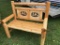 Amish Made Finished Pine Love Seat, Deer Inserts