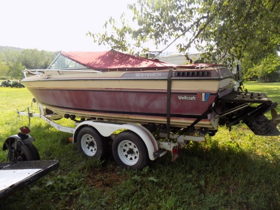 1984 Wellcraft 196 Sunhatch Boat, Vin #: WELE4290M84E; On 1988 Sp/Co Dual A