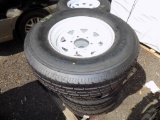 (4) New Gladiator ST225/75 R15 Trailer Tires, 6-Lug Rims (4x Bid Price) (Lo