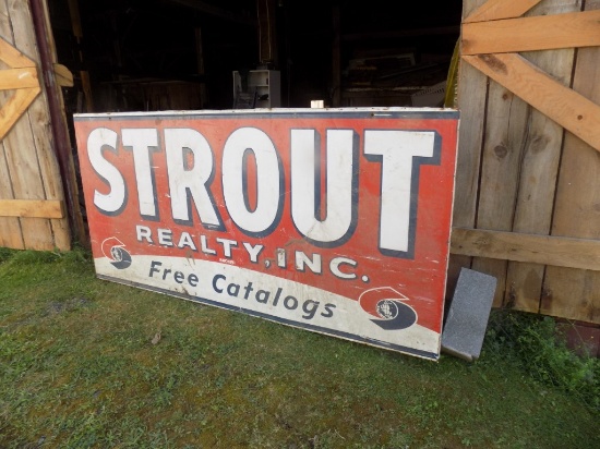 ''Strout-Realty'' 4' x 8' Antique Metal Sign