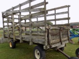 Wooden Hay Wagon on Gear