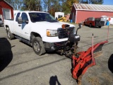 2013 GMC 2500 Sierra HD, White, Hiniker Snowplow, Leather, Extended Cab, Au