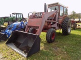 IH 966 Black Stripe w/ Factory Cab, Hyd. Front End Loader, (2) Rear Hyd. Re