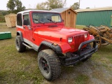 1990 Jeep Wrangler, Red, 4WD, Manual, 157,665 Mi., Vin# 2J4FY29T3LJ536102 -