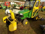 JD X700 Garden Tractor w/Cab, 54'' Deck, 47 Dual Stage Snowblower, Hydro (C