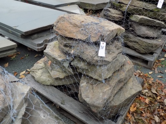 Pallet of Lg. Old Moss Creek Stone Boulders - Landscape Stones - Red/Gray (