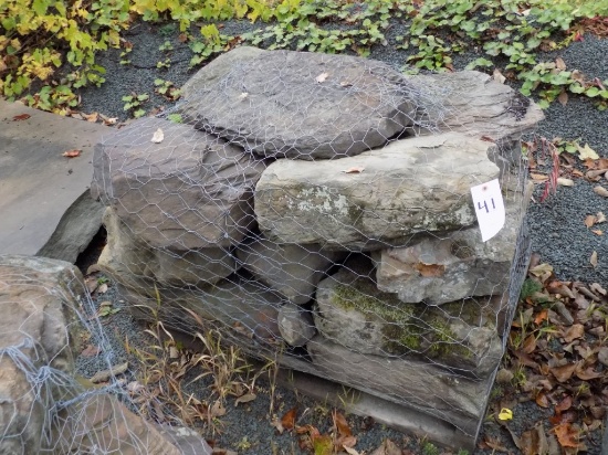 Pallet of Lg. Old Moss Creek Stone Boulders - Landscape Stones - Red/Gray (