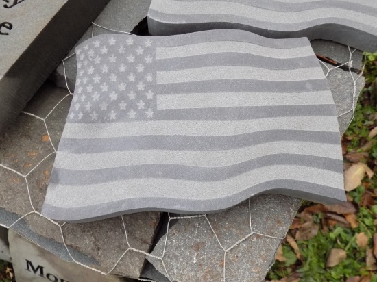 American Flag Stone Sign, 10''