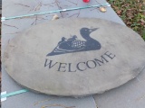 Oval ''Duck-Loon'' Stone Sign, 36'' Wide, Nice