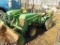 JD 755 Tractor, Loader w. 5' Bucket, Backhoe Attachment w/ Outriggers, 4WD,