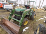 JD 755 Compact Tractor, 4WD, Loader & 5' Bucket, 4WD, 3pt, 540 Pto, Hydro,