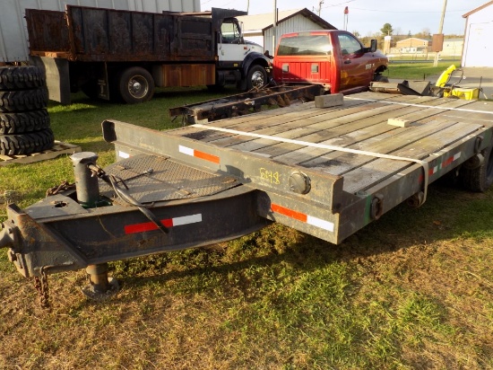 10 Ton Backhoe Equipment Trailer, 20' Deck Total, With Ramps *NO TITLE PART