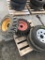 (2) 9.50-16.5LT Duro Trailer Tires (Used) on 8 Lug Trailer Rims (1) 10-10.5