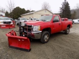 2012 Chevrolet 2500, Reg. Cab, Red, 6.0, V8 Auto Trans., 4x4 w/ Boss 8'2''