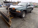 1999 Dodge Dakota Sport, Green, V6, Auto, Fisher 79'' Snowplow, 106,567 Mi.