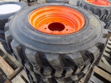 (4) New Loadmax 12-16.5 Skidsteer Tires on Kubota 8 Lug Rims (4x Bid Price)