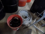 (SOLD AFTER LOT 85!)Roll of Condnit & Bucket of Clamps