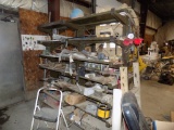 (SOLD AFTER LOT 85!)7 Tier Steel Metal Pipe Rack Shelving w/ Contents