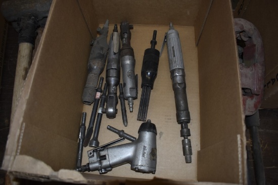 Box Of Air Tools, Ratchets, Impacts, Needler, Etc.