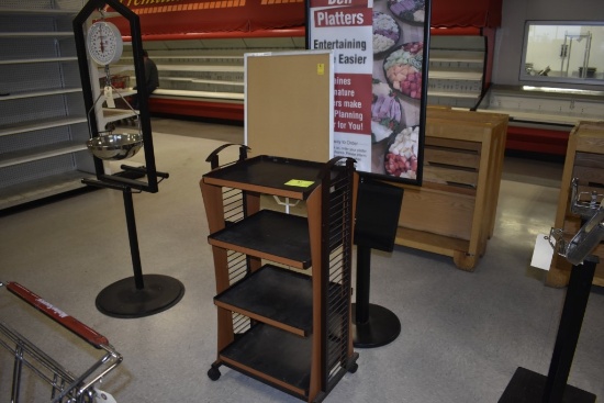 4-Tier Rolling Cart, 19'' x 23'' x 45'' & (2) Display Signs - 60''T and 75'