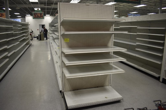 (12) White Double Sided Gondola Shelving Sections, Approx. 100 Shelves, (2)