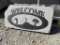 Custom Bluestone Sign, ''Golfer'' Welcome, 24'' Wide x 12'' Tall