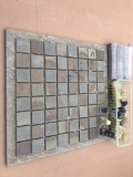 14''x14'' Bluestone Chess & Checker Board