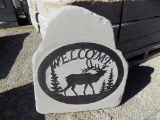 Custom Bluestone Sign, ''Elk'' Welcome, 20'' Wide x 20'' Tall