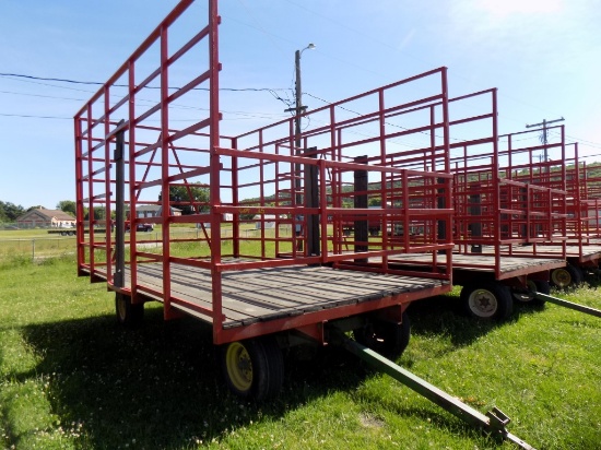 Steel Basket Hay Wagon, 10' x 16' on JD Running Gear   (3083)