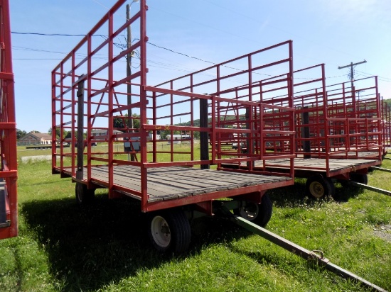 Steel Basket Hay Wagon, 10' x 16' on JD Running Gear   (3084)